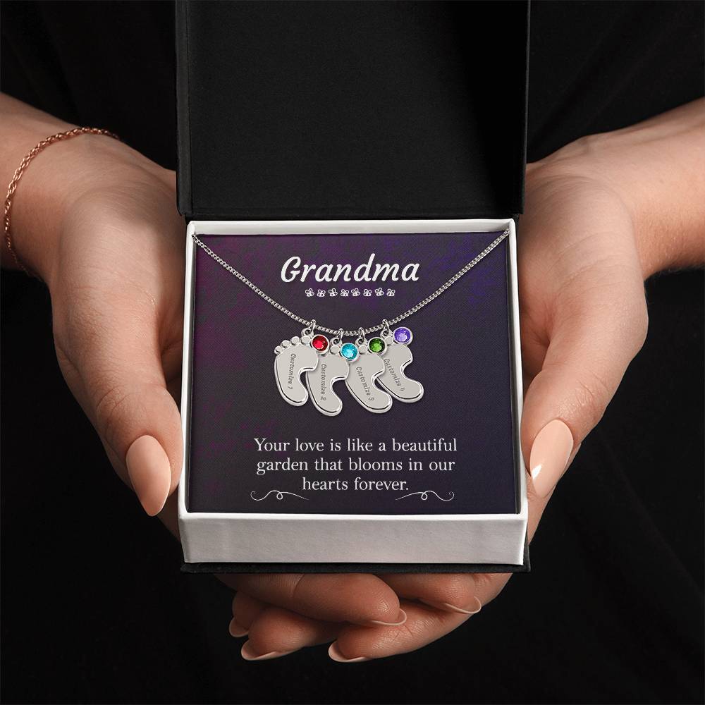 Custom Baby Feet Necklace with Birthstone Mom, a Perfect Gift for Mother's Day/Birthdays.