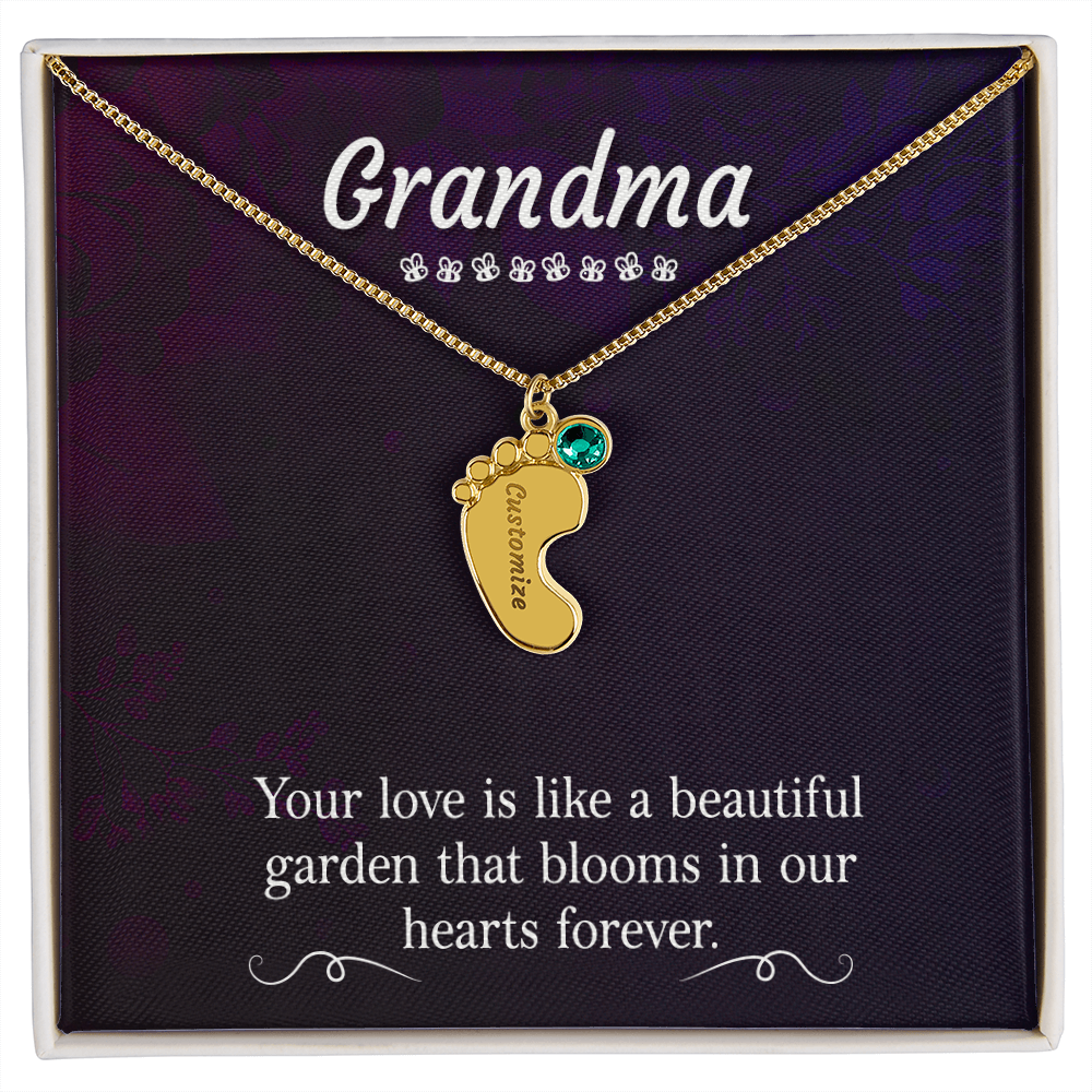 Custom Baby Feet Necklace with Birthstone Mom, a Perfect Gift for Mother's Day/Birthdays.