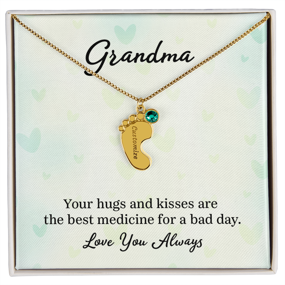 Custom Baby Feet with Birthstone- A Gift for Grandma for Mother's Day/ Birthdays.