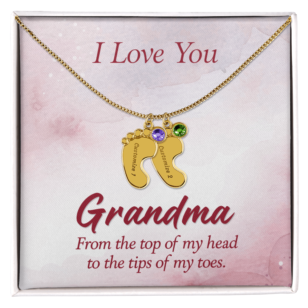 Custom Baby Feet Necklace with Birthstone Mom, a Perfect Gift for Mother's Day/Birthdays.