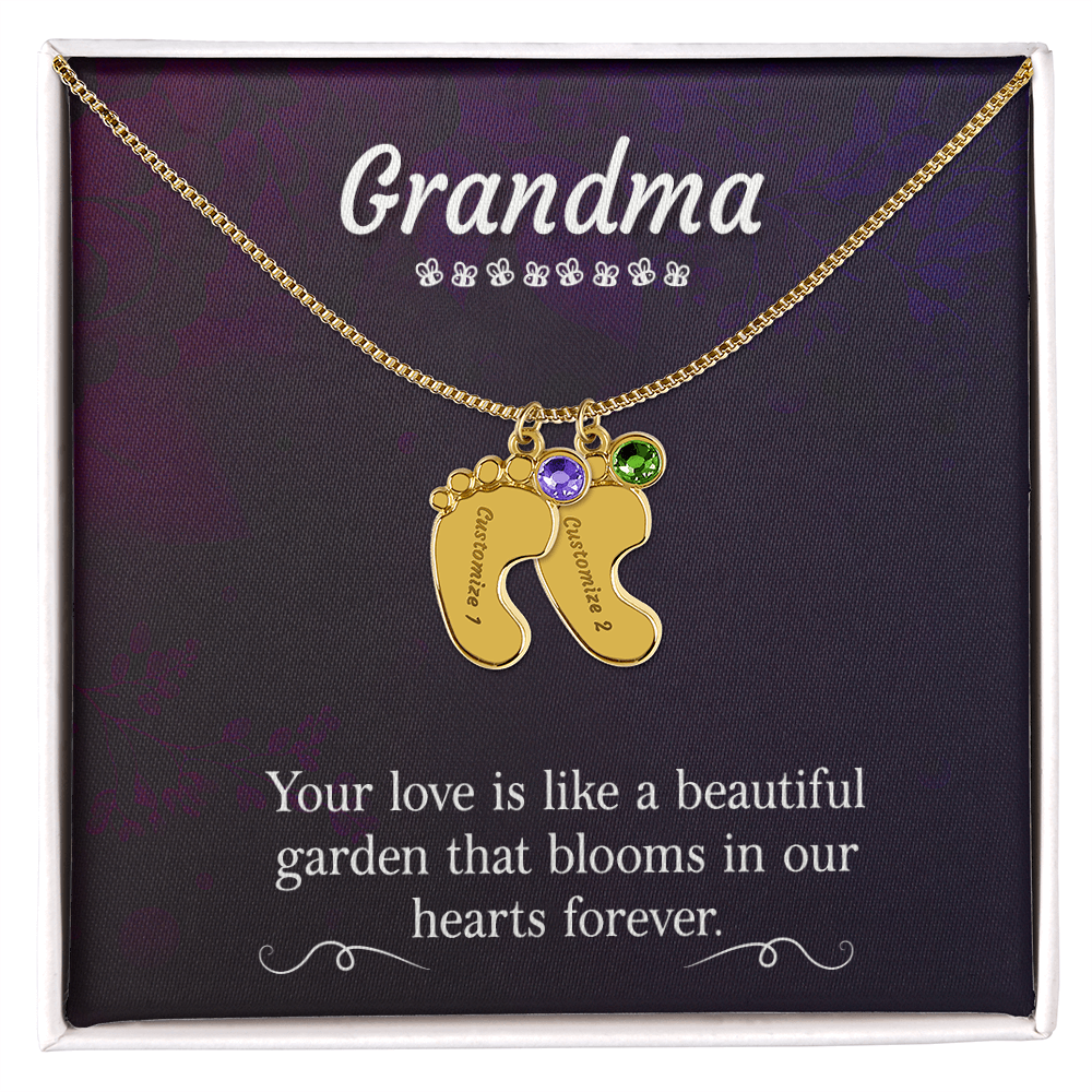 Custom Baby Feet Necklace with Birthstone Mom, a Perfect Gift for Mother's Day/Birthdays.