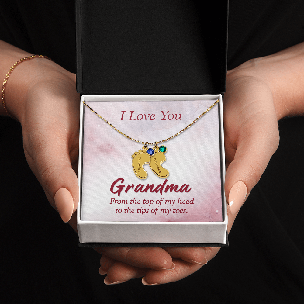 Custom Baby Feet Necklace with Birthstone Mom, a Perfect Gift for Mother's Day/Birthdays.