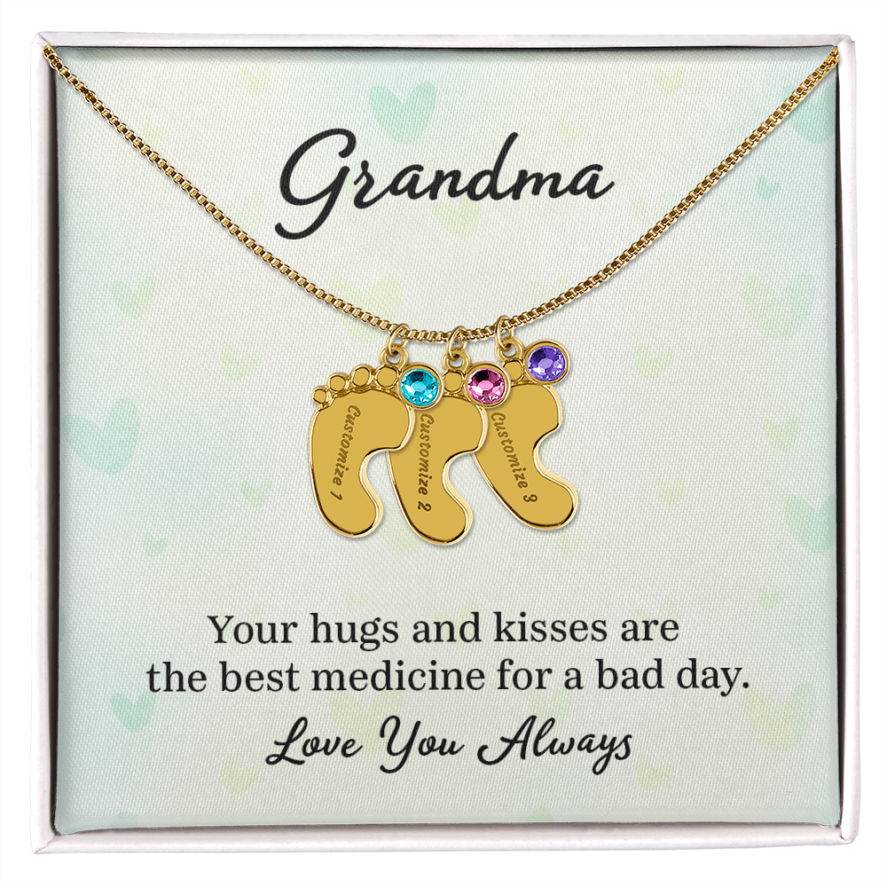 Custom Baby Feet with Birthstone- A Gift for Grandma for Mother's Day/ Birthdays.