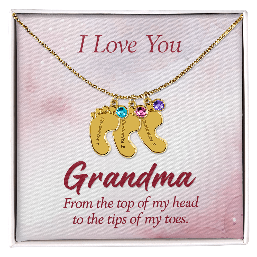 Custom Baby Feet Necklace with Birthstone Mom, a Perfect Gift for Mother's Day/Birthdays.