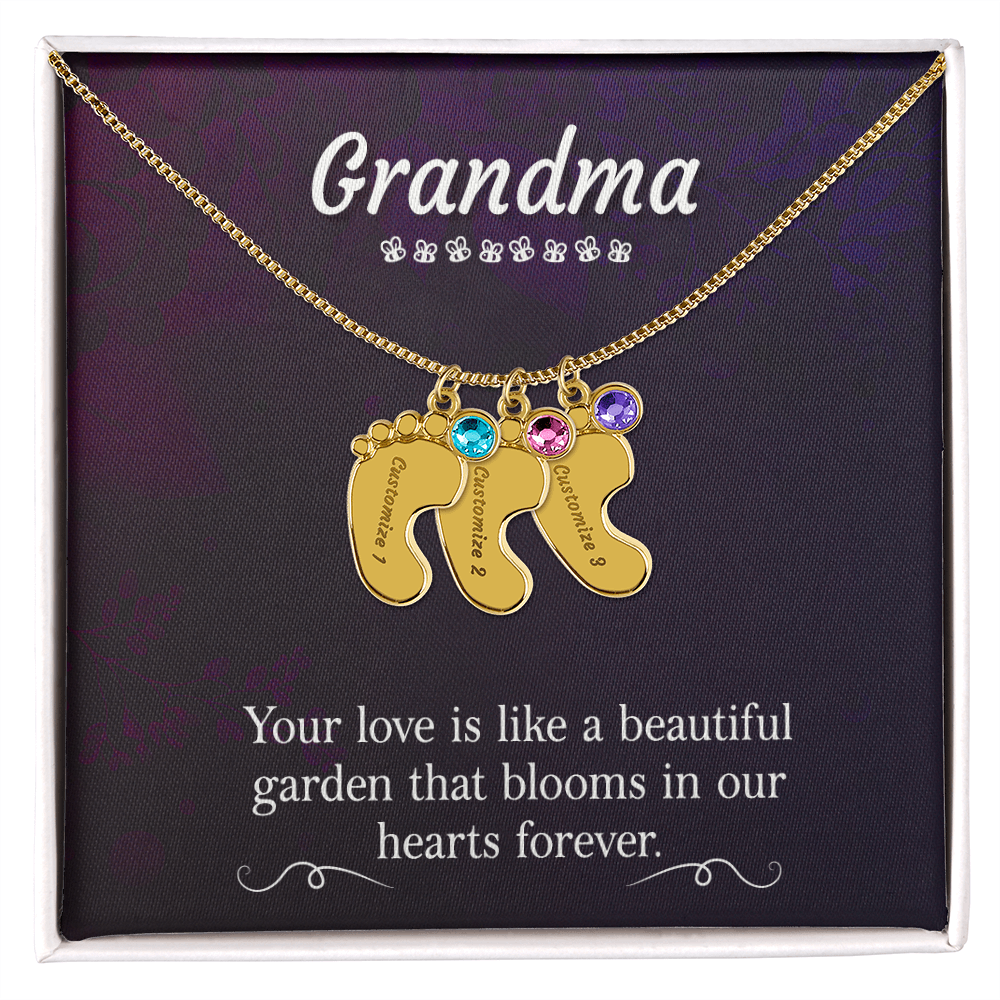 Custom Baby Feet Necklace with Birthstone Mom, a Perfect Gift for Mother's Day/Birthdays.