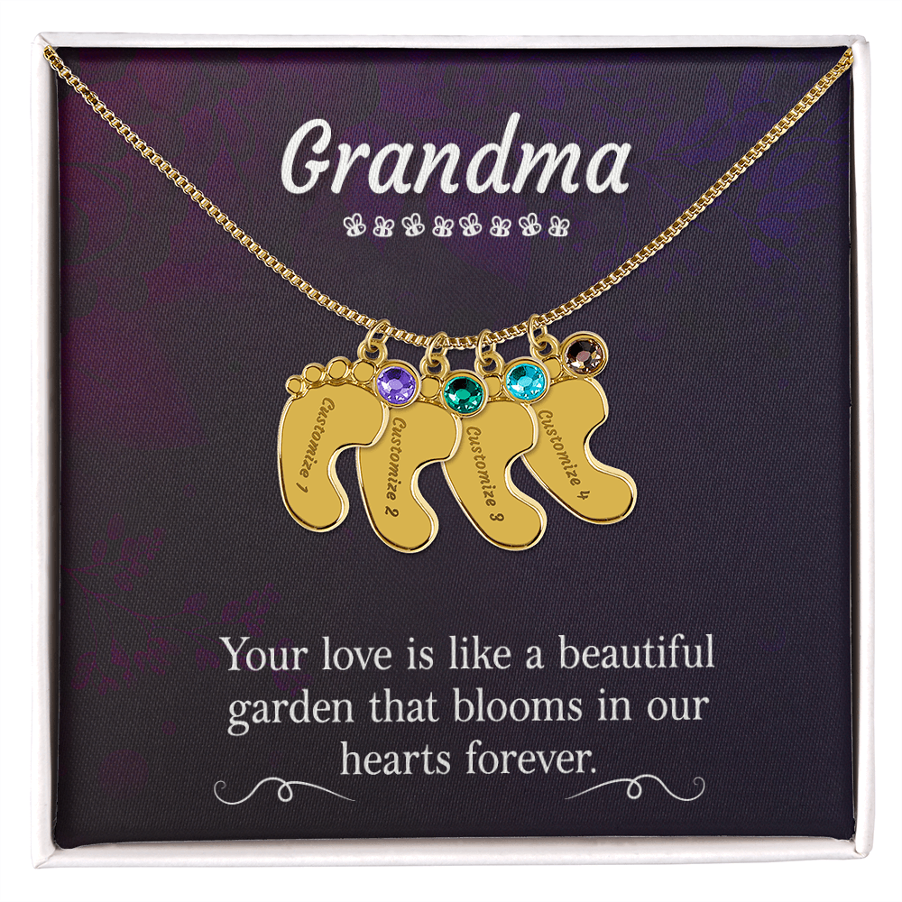 Custom Baby Feet Necklace with Birthstone Mom, a Perfect Gift for Mother's Day/Birthdays.