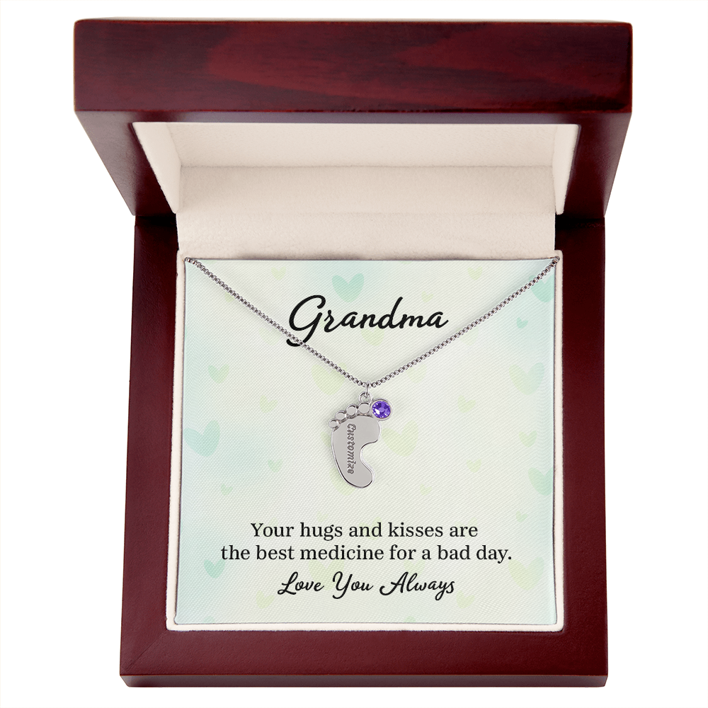 Custom Baby Feet with Birthstone- A Gift for Grandma for Mother's Day/ Birthdays.