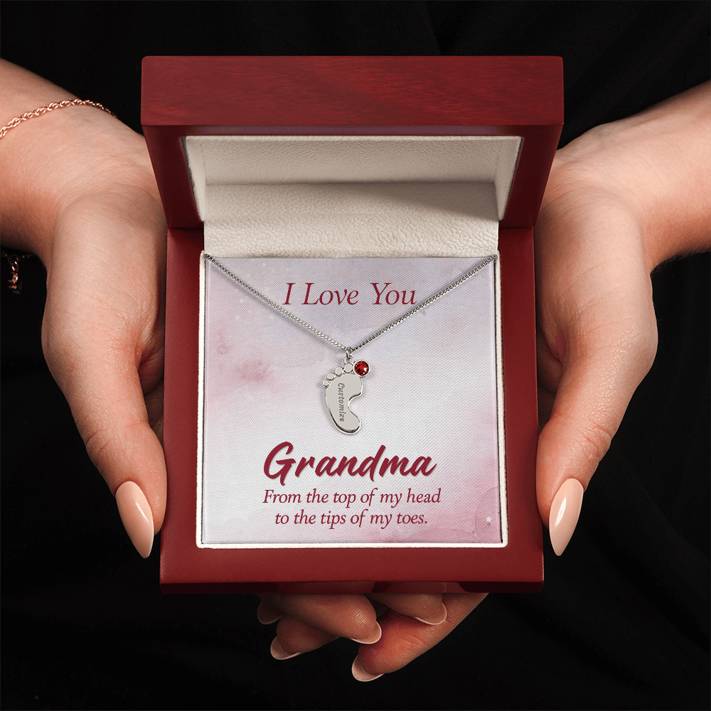 Custom Baby Feet Necklace with Birthstone Mom, a Perfect Gift for Mother's Day/Birthdays.