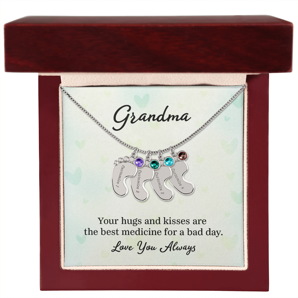 Custom Baby Feet with Birthstone- A Gift for Grandma for Mother's Day/ Birthdays.