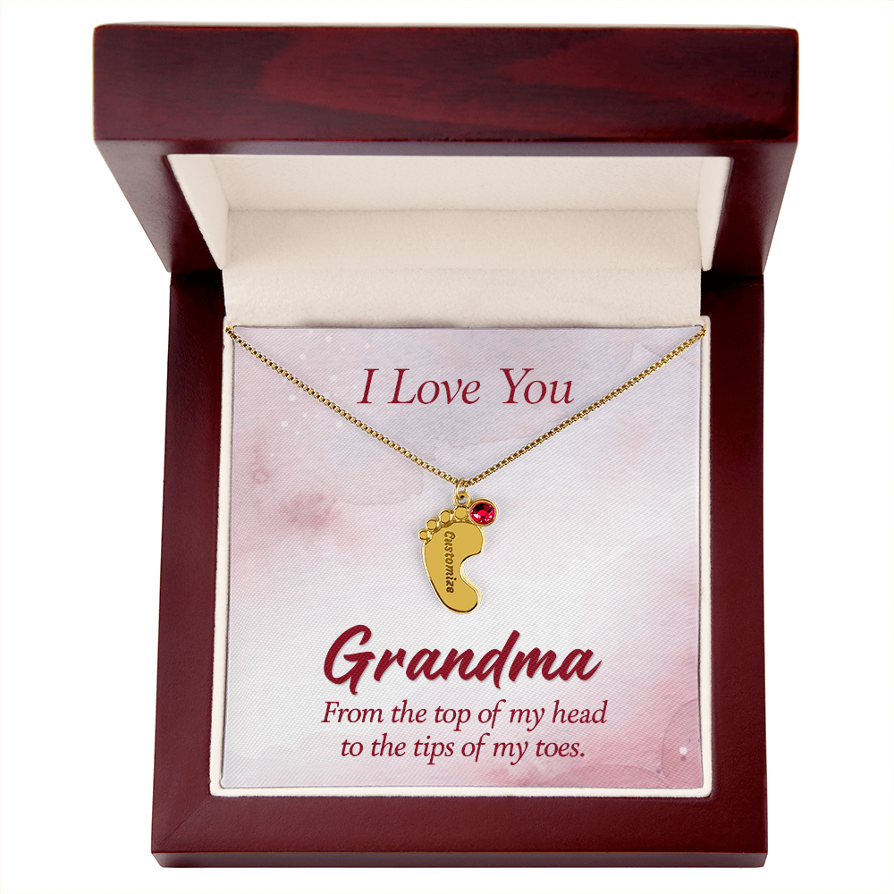 Custom Baby Feet Necklace with Birthstone Mom, a Perfect Gift for Mother's Day/Birthdays.