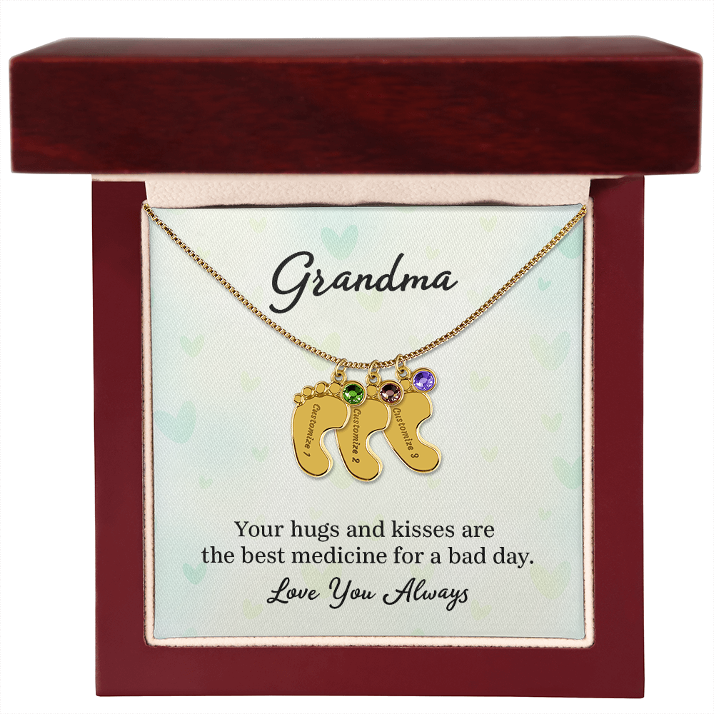 Custom Baby Feet with Birthstone- A Gift for Grandma for Mother's Day/ Birthdays.