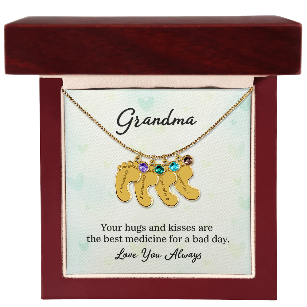 Custom Baby Feet with Birthstone- A Gift for Grandma for Mother's Day/ Birthdays.
