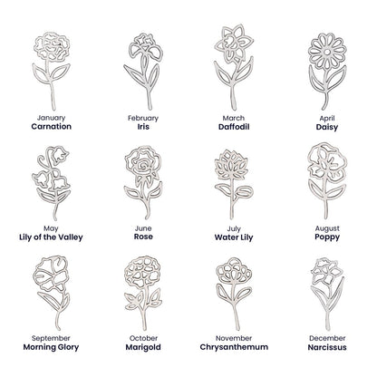 Personalized Birth Flower Vertical Name Necklace- A Beloved Gift for a Granddaughter from a Grandmother.