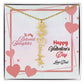 Happy Valentine's Day Custom Birth Flower Name Necklace- a Gift for your Daughter.