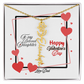 Happy Valentine's Day Custom Birth Flower Name Necklace- a Gift for your Daughter.