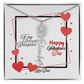 Happy Valentine's Day Custom Birth Flower Name Necklace- a Gift for your Daughter.