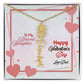 Happy Valentine's Day Custom Birth Flower Name Necklace- a Gift for your Daughter.