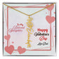 Happy Valentine's Day Custom Birth Flower Name Necklace- a Gift for your Daughter.