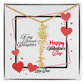 Happy Valentine's Day Custom Birth Flower Name Necklace- a Gift for your Daughter.