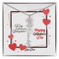 Happy Valentine's Day Custom Birth Flower Name Necklace- a Gift for your Daughter.