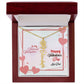 Happy Valentine's Day Custom Birth Flower Name Necklace- a Gift for your Daughter.