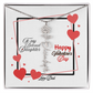 Happy Valentine's Day Custom Birth Flower Name Necklace- a Gift for your Daughter.