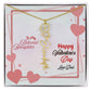 Happy Valentine's Day Custom Birth Flower Name Necklace- a Gift for your Daughter.