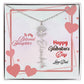 Happy Valentine's Day Custom Birth Flower Name Necklace- a Gift for your Daughter.