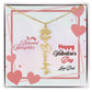 Happy Valentine's Day Custom Birth Flower Name Necklace- a Gift for your Daughter.