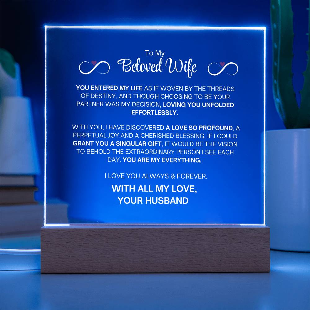 My Wife- Acrylic Plaque- Gift for My Wife/Soulmate