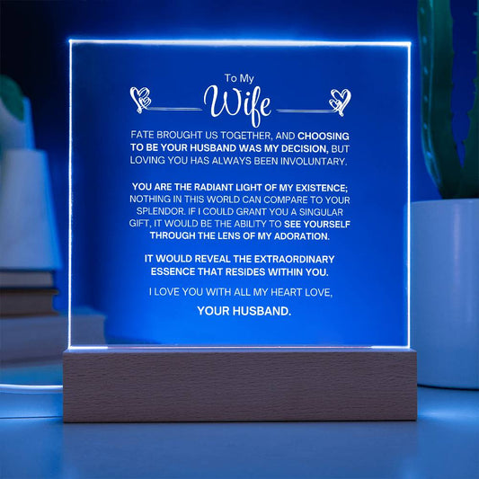 To My Wife- Acrylic Plaque- A Gift for Your Wife/Soulmate.