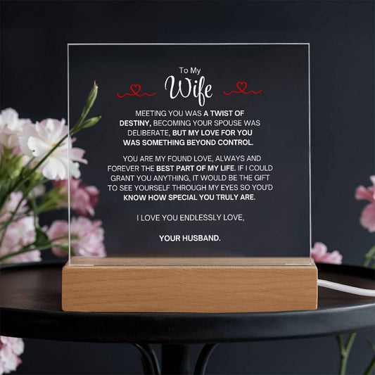 To My Wife- Acrylic Plaque- A Gift for Your Wife/Soulmate