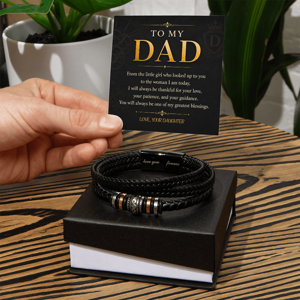 To My Dad Men's Love You Forever Bracelet a Gift for Fathers/Sons/Dads.