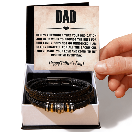 Men's ''Love You Forever'' Bracelet- HAPPY FATHER'S DAY- A Gift for Fathers/Sons.