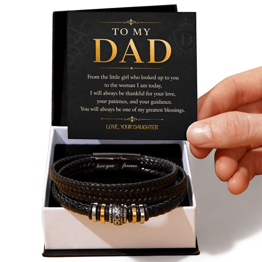 To My Dad Men's Love You Forever Bracelet a Gift for Fathers/Sons/Dads.