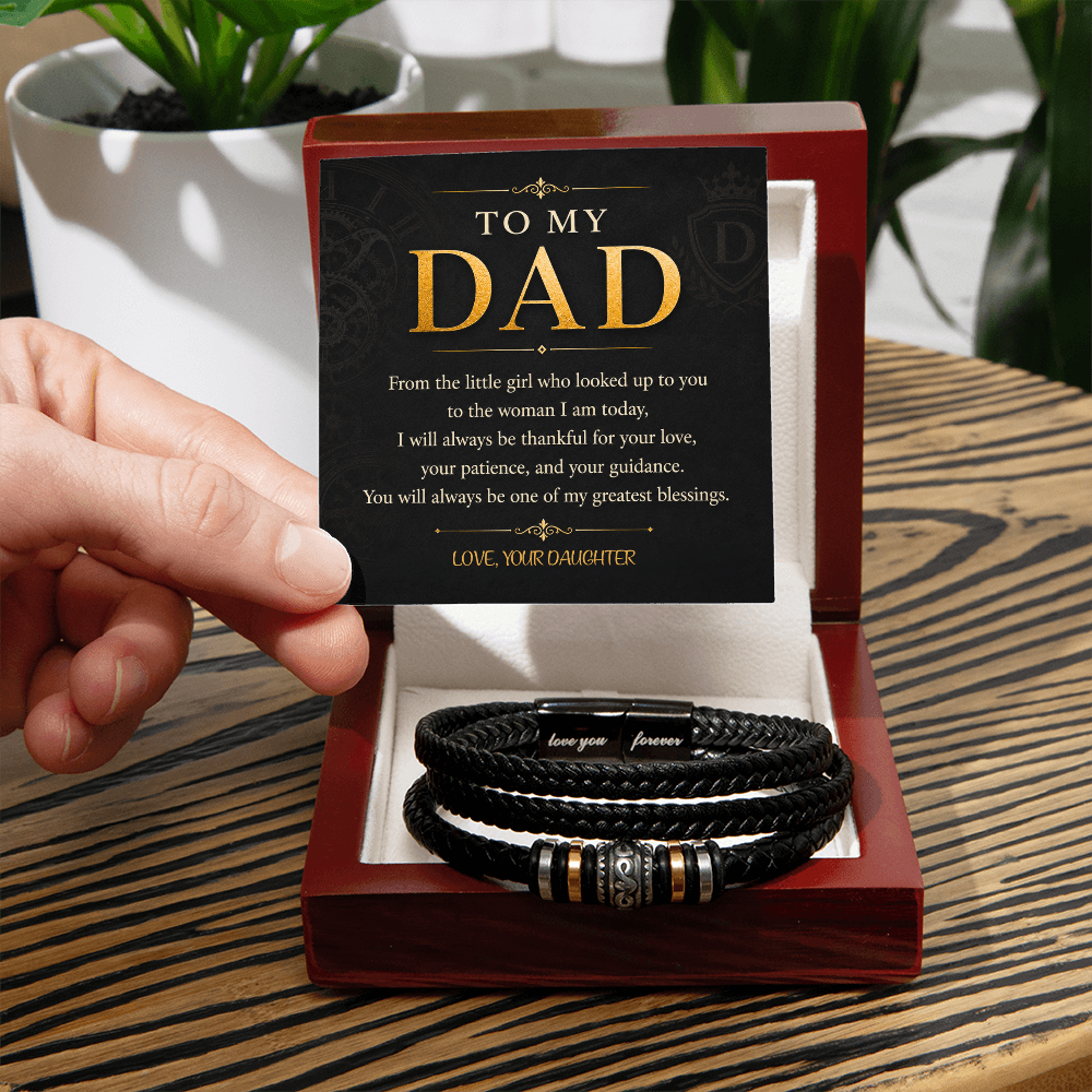 To My Dad Men's Love You Forever Bracelet a Gift for Fathers/Sons/Dads.