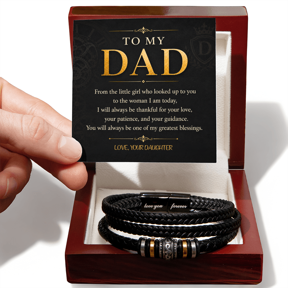 To My Dad Men's Love You Forever Bracelet a Gift for Fathers/Sons/Dads.