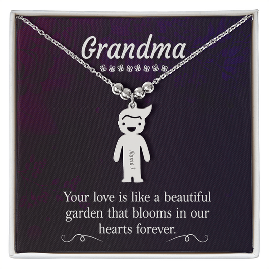 Custom Engraved Kids Charm Necklace, a Perfect Gift for Mother's Day/Birthdays.