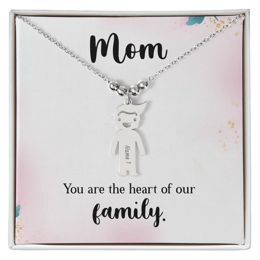 Custom Engraved Kids Charm Necklace, a Perfect Gift for Mother's Day/Birthdays.