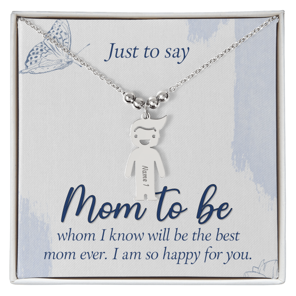 Custom Engraved Kids Charm Necklace  for Mom to Be, a Perfect Gift for Mother's Day/Birthdays.