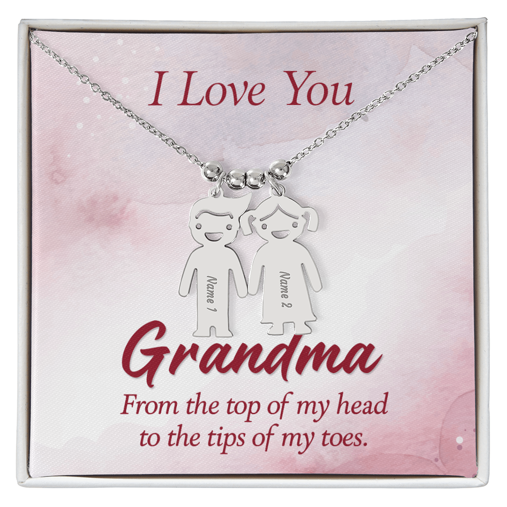 Custom Engraved Kids Charm Necklace, a Perfect Gift for Mother's Day/Birthdays.