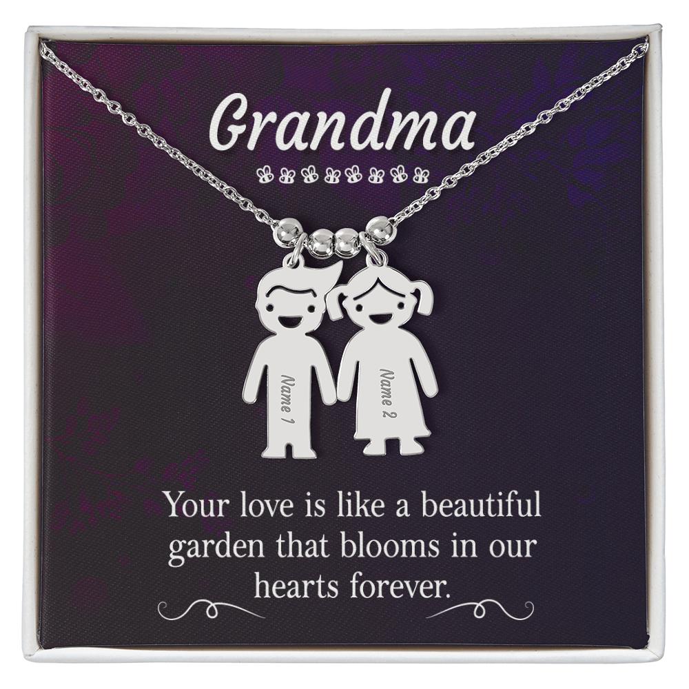 Custom Engraved Kids Charm Necklace, a Perfect Gift for Mother's Day/Birthdays.