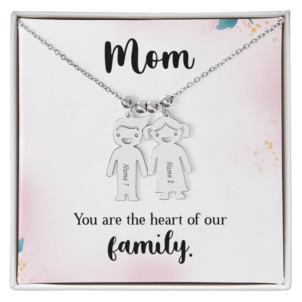 Custom Engraved Kids Charm Necklace, a Perfect Gift for Mother's Day/Birthdays.