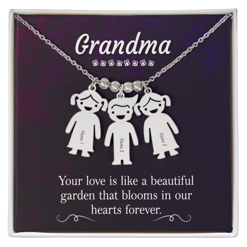 Custom Engraved Kids Charm Necklace, a Perfect Gift for Mother's Day/Birthdays.