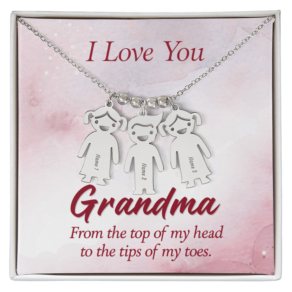 Custom Engraved Kids Charm Necklace, a Perfect Gift for Mother's Day/Birthdays.