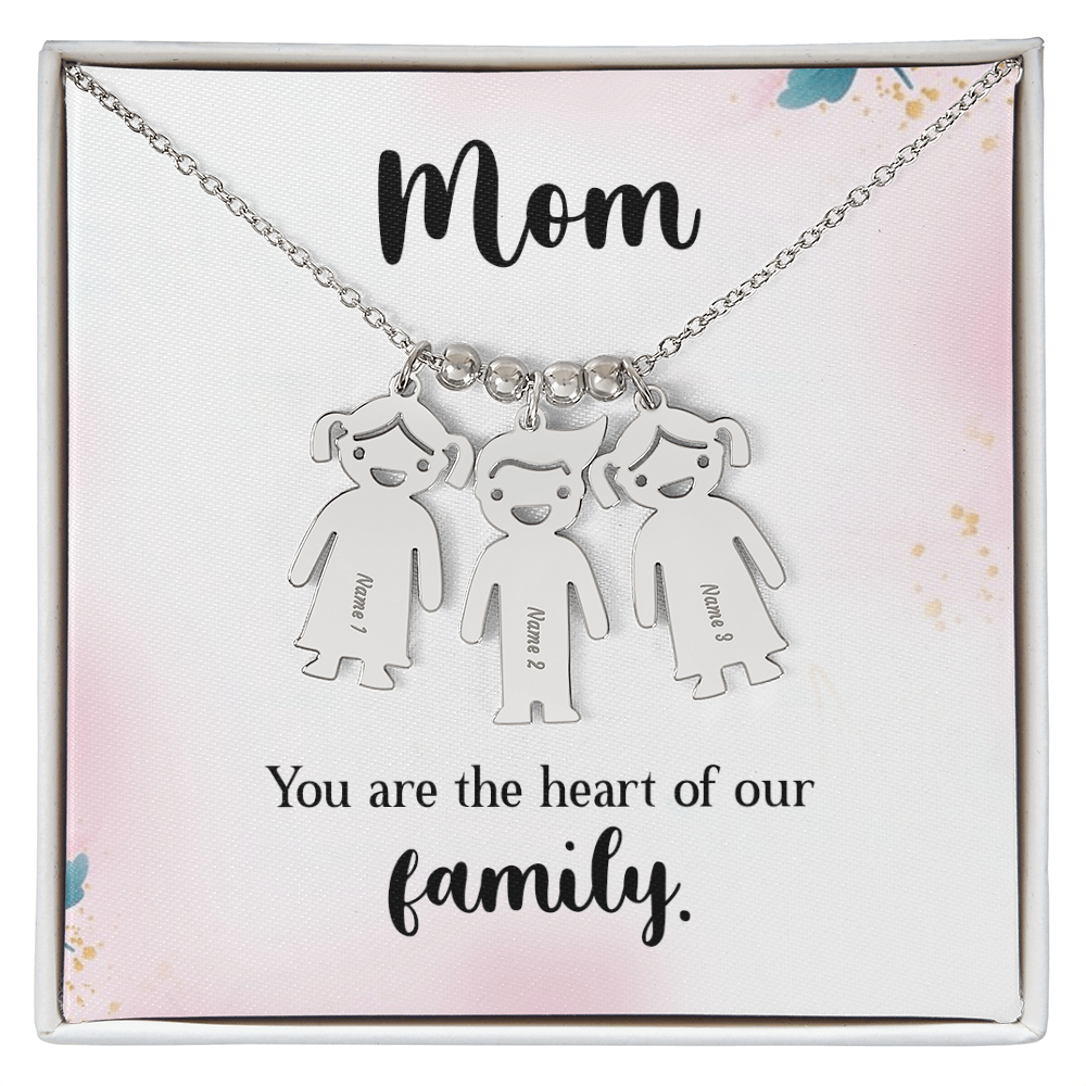 Custom Engraved Kids Charm Necklace, a Perfect Gift for Mother's Day/Birthdays.