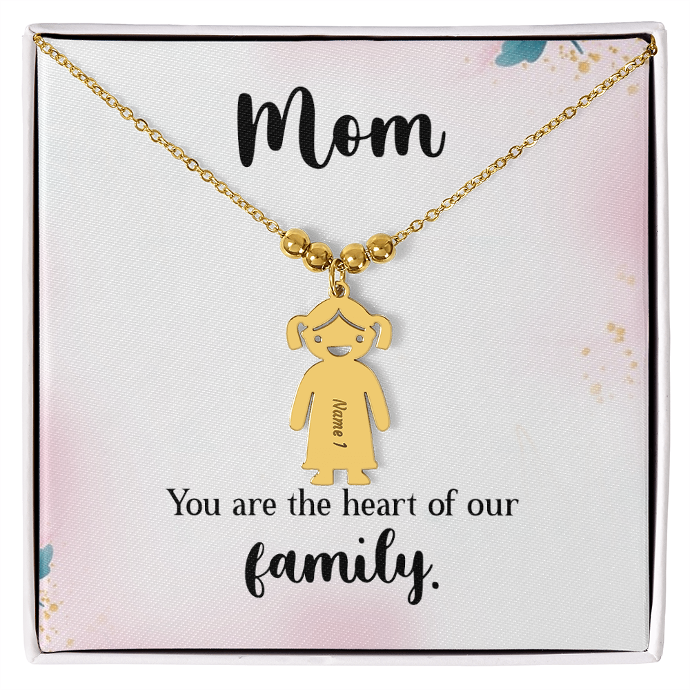 Custom Engraved Kids Charm Necklace, a Perfect Gift for Mother's Day/Birthdays.