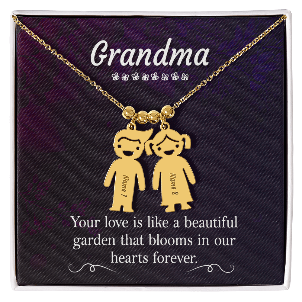 Custom Engraved Kids Charm Necklace, a Perfect Gift for Mother's Day/Birthdays.