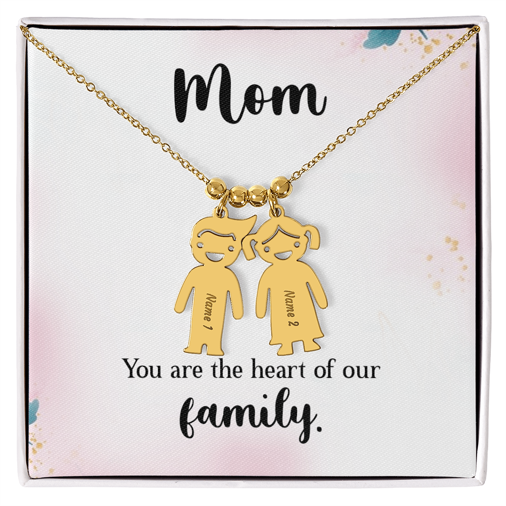 Custom Engraved Kids Charm Necklace, a Perfect Gift for Mother's Day/Birthdays.