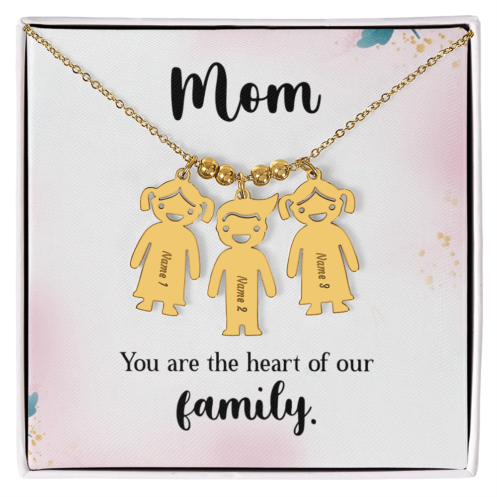 Custom Engraved Kids Charm Necklace, a Perfect Gift for Mother's Day/Birthdays.